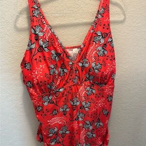Younique Women’s Coral Orange Tankini Plus Size  24W